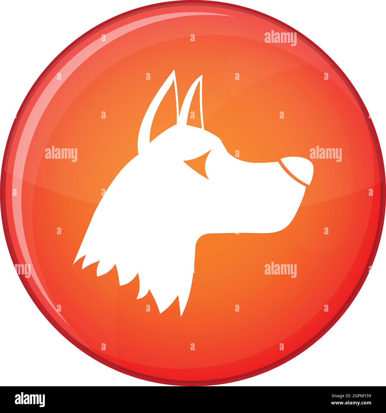Doberman dog icon, flat style Stock Vector