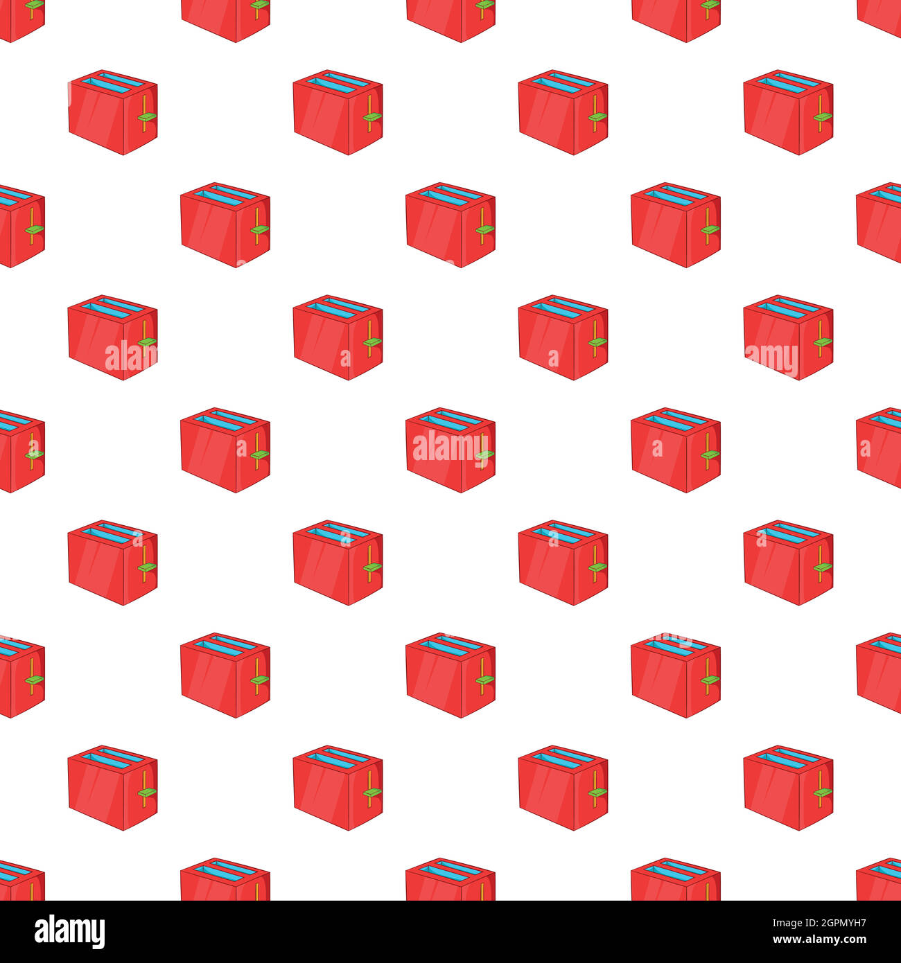 Toaster pattern, cartoon style Stock Vector