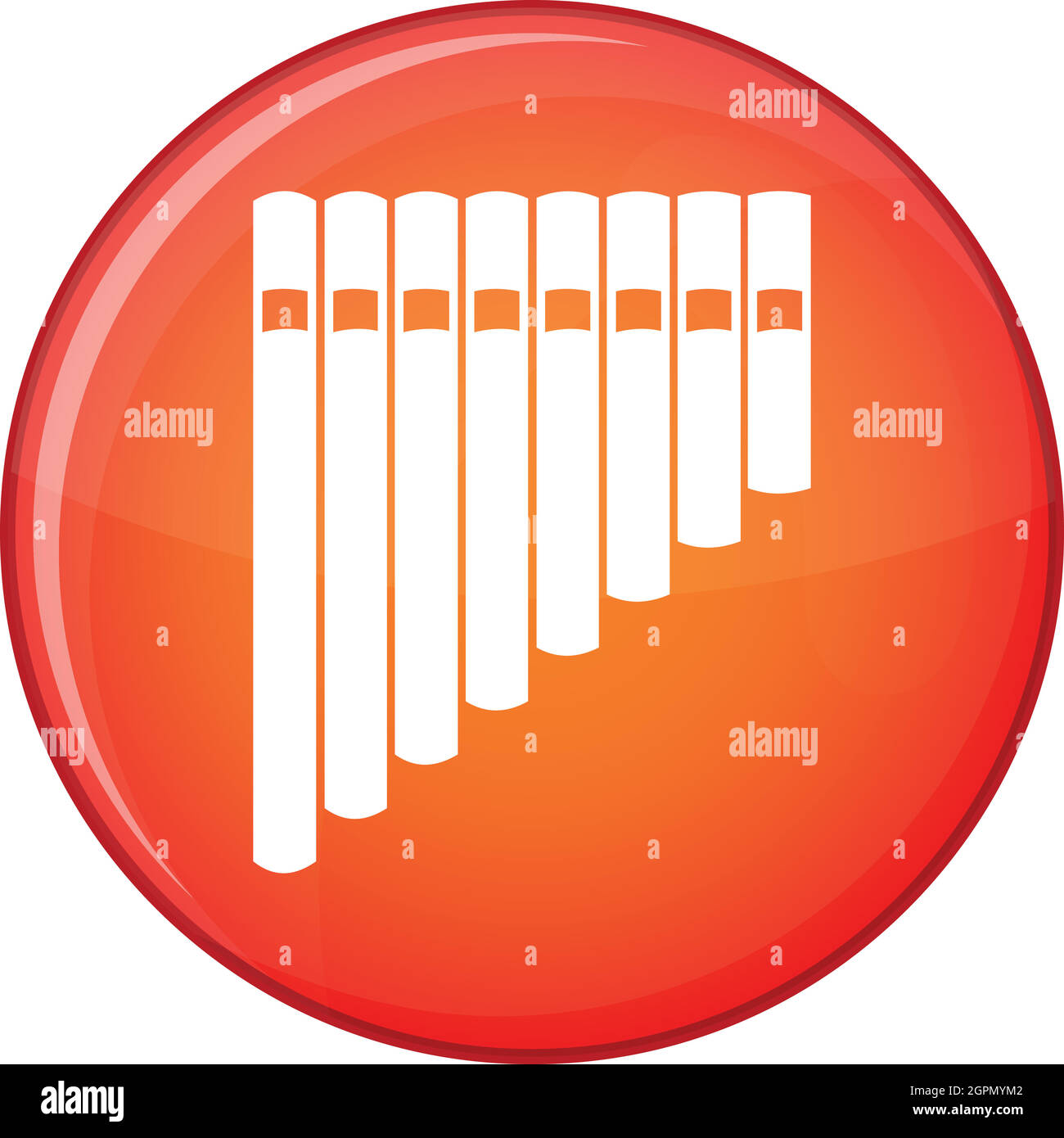 Pan flute icon, flat style Stock Vector
