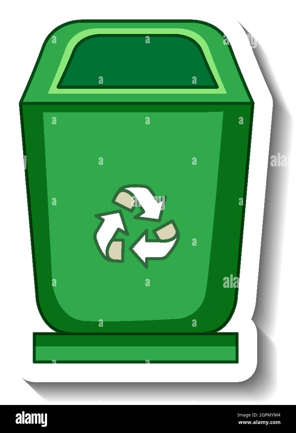 Green recycle bin on white background illustration Stock Vector Image ...