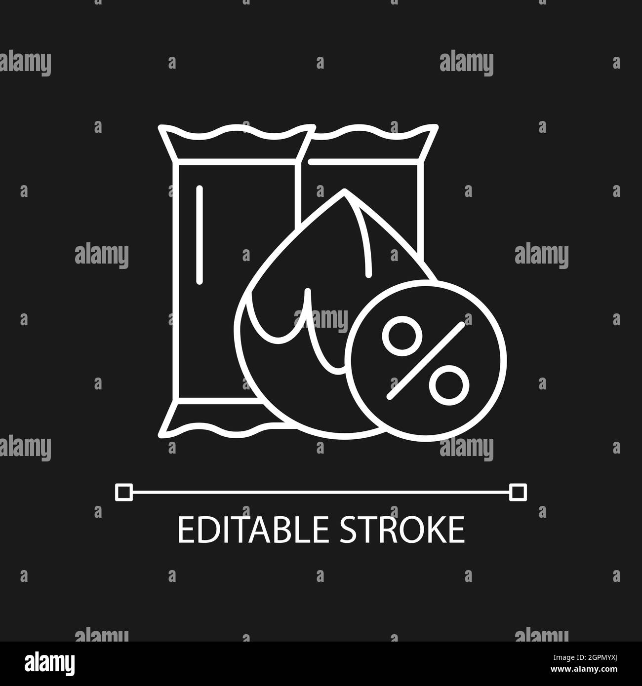 Free healthy snacks white linear icon for dark theme Stock Vector