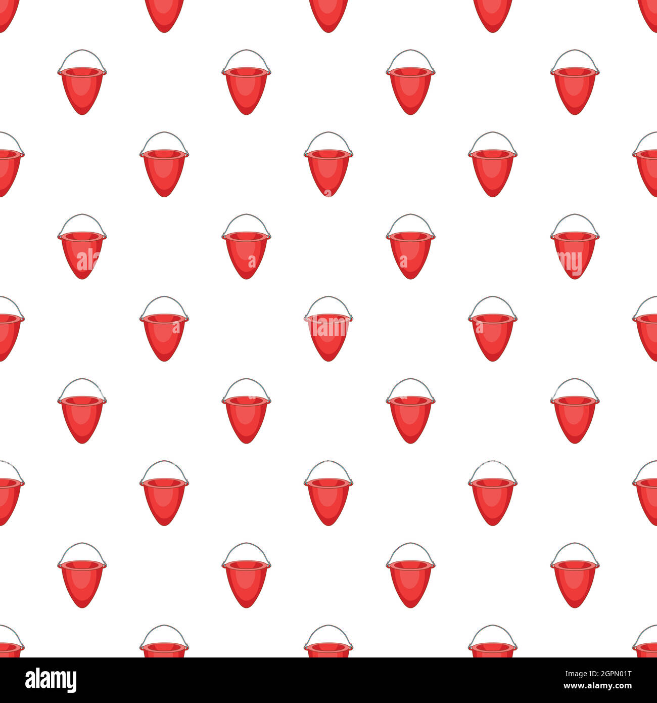 Fire bucket pattern, cartoon style Stock Vector