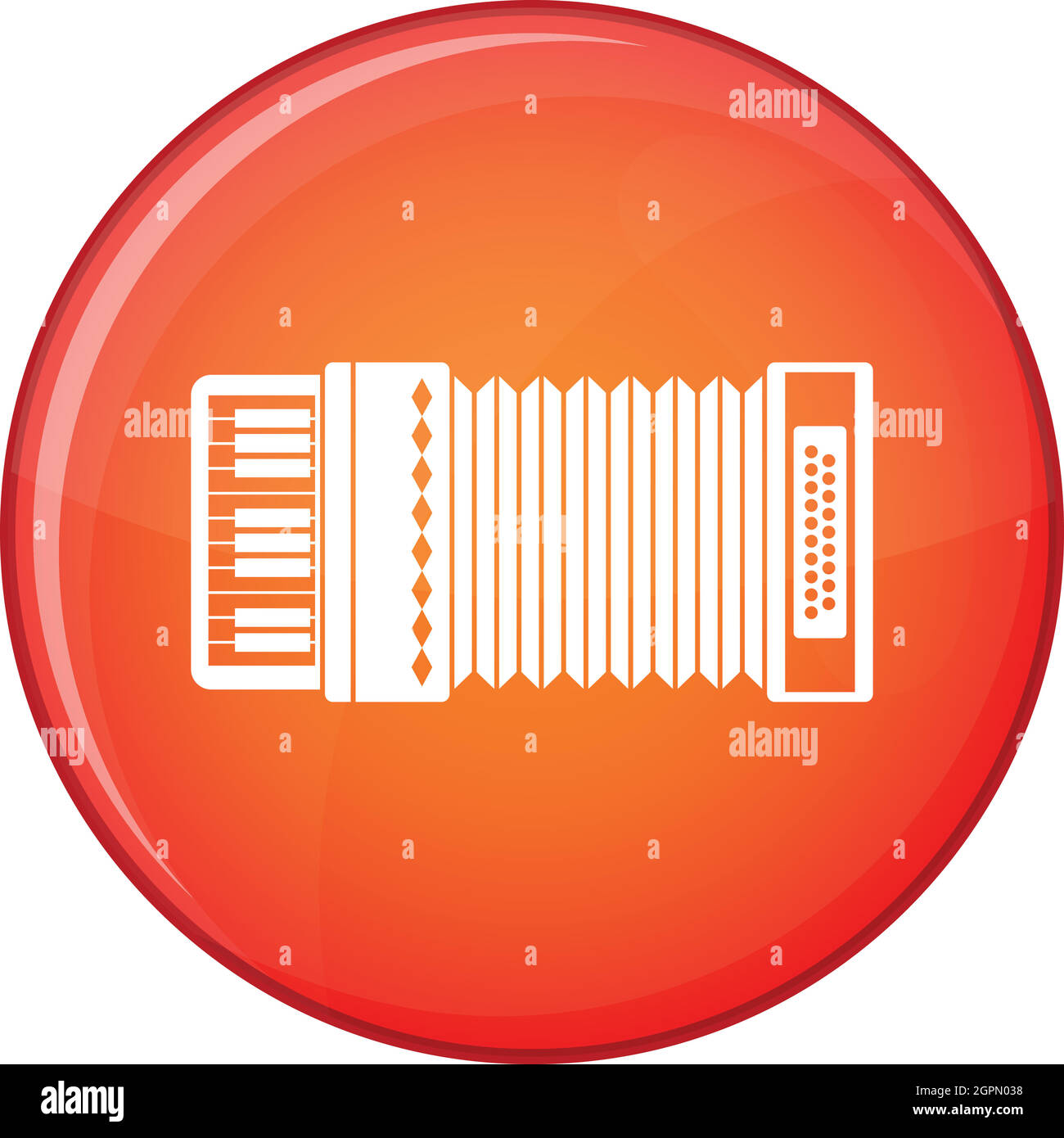 Accordion icon, flat style Stock Vector