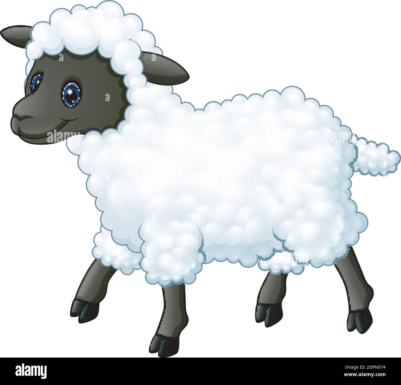 Vector illustration of Cute sheep cartoon Stock Vector