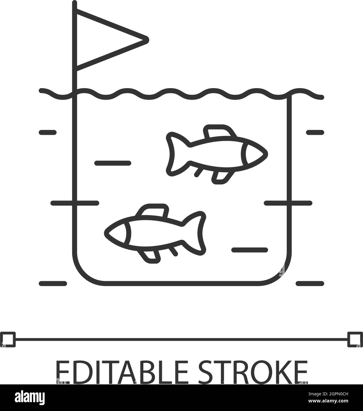 Fish farming linear icon Stock Vector