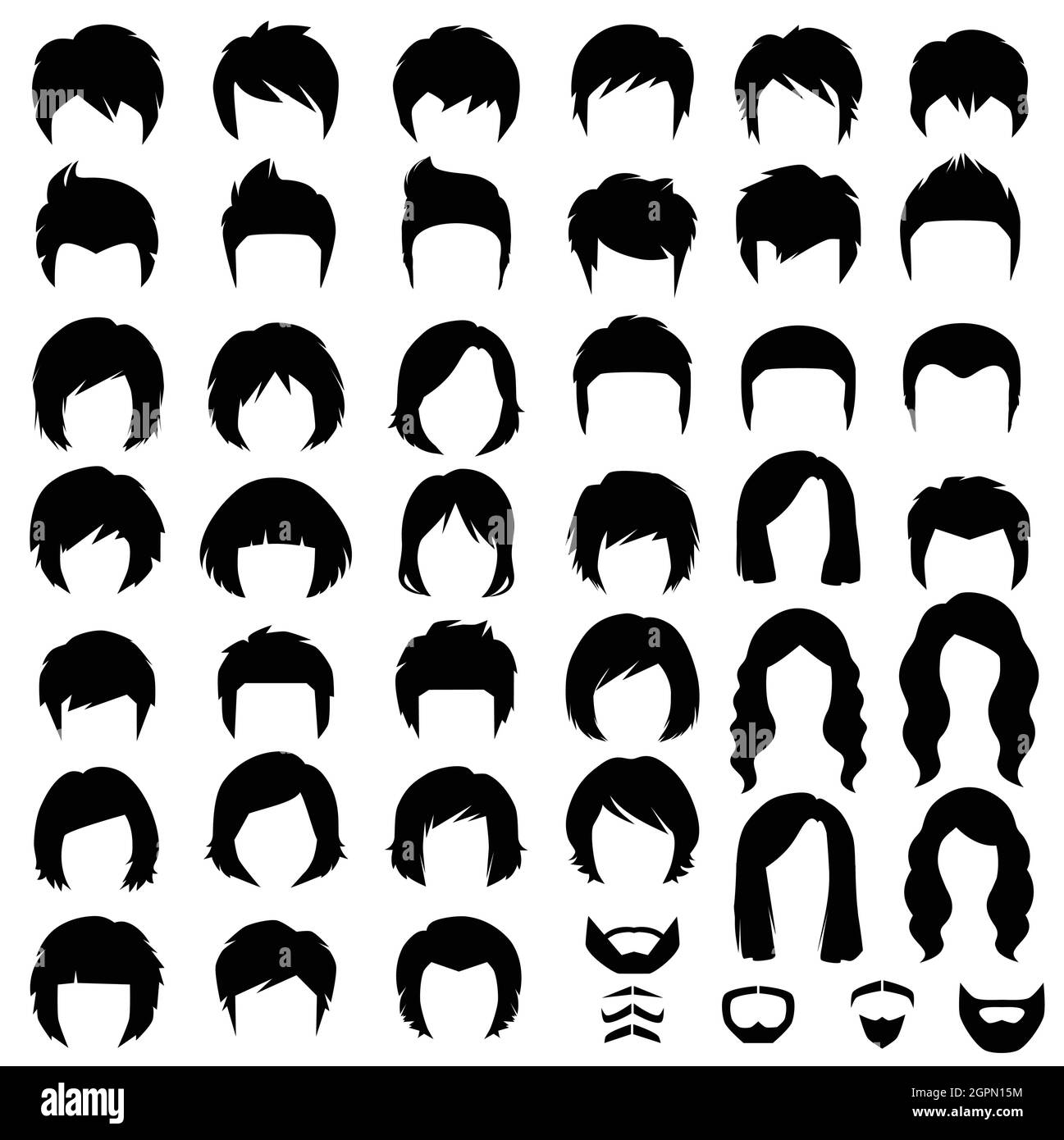 vector hairstyle silhouette Stock Vector