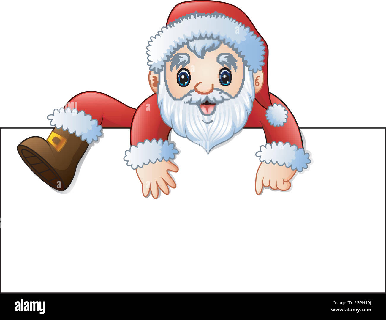 Vector cute santa claus peeping hi-res stock photography and images - Alamy