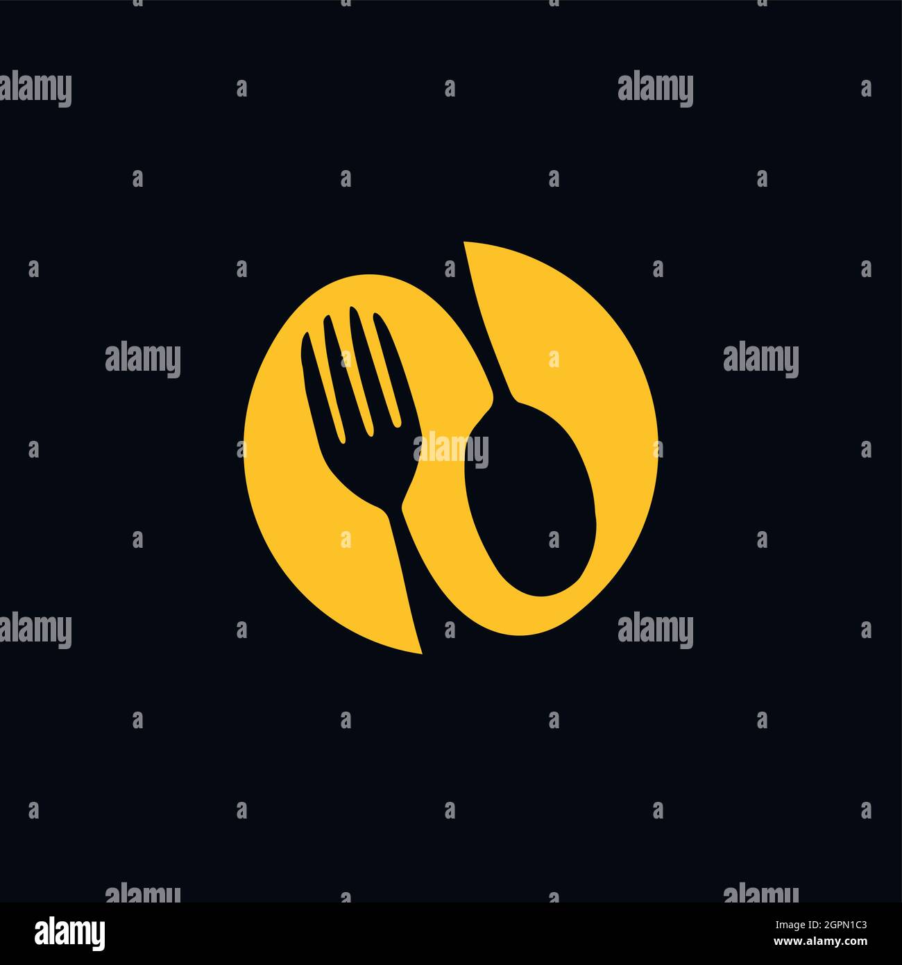 Food logo. Spoon and fork icon. Cafe or restaurant symbol. Vector ...