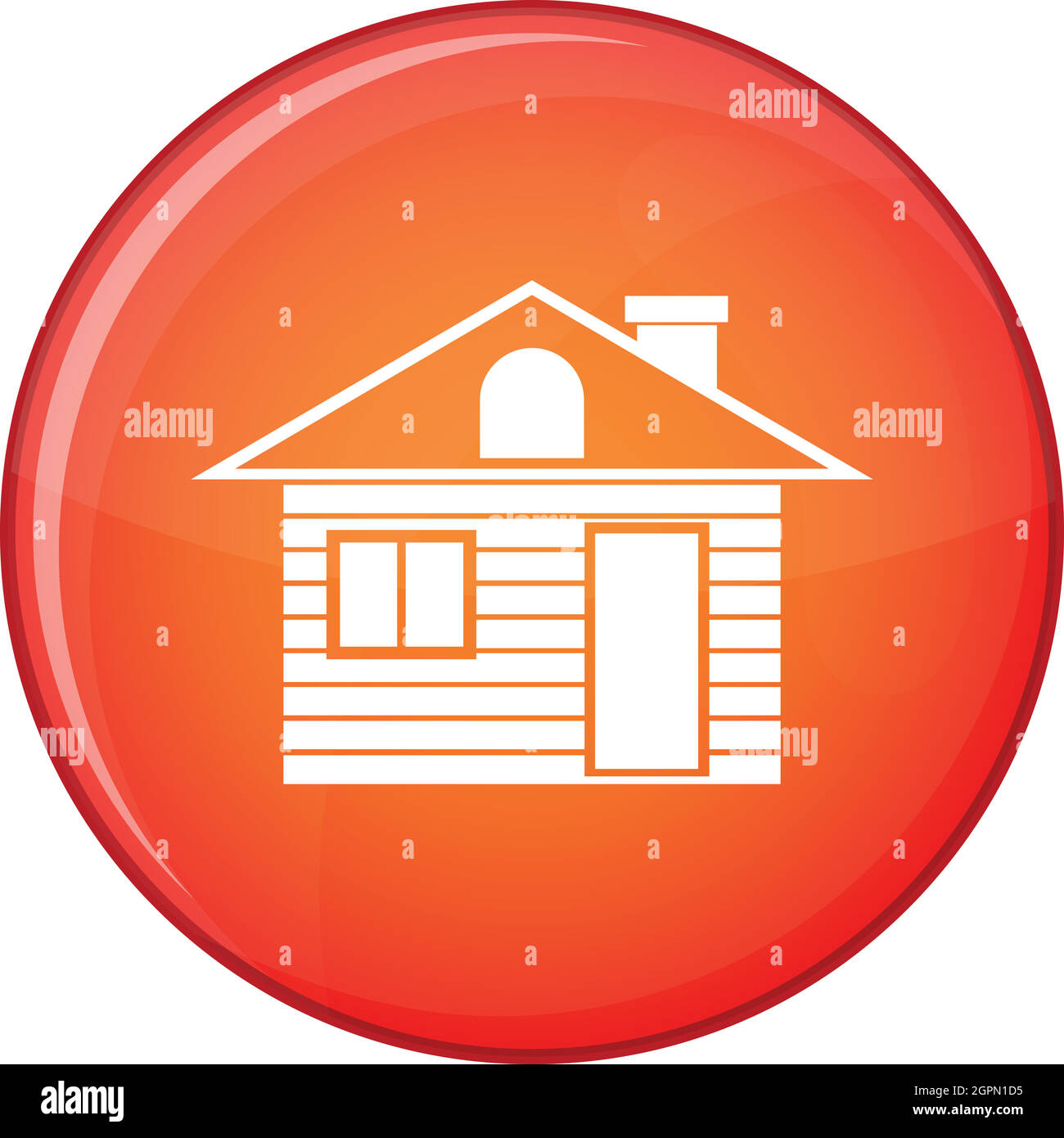 Wooden log house icon, flat style Stock Vector Image & Art - Alamy
