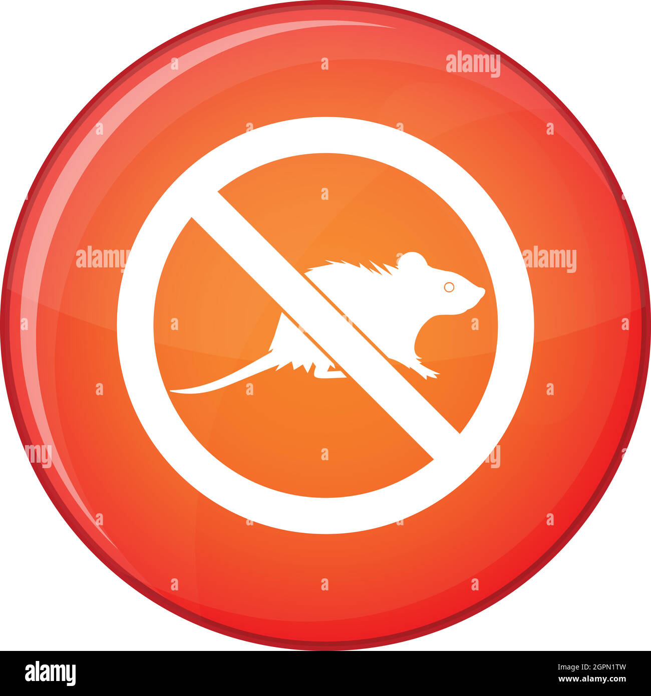 No rats sign icon, flat style Stock Vector