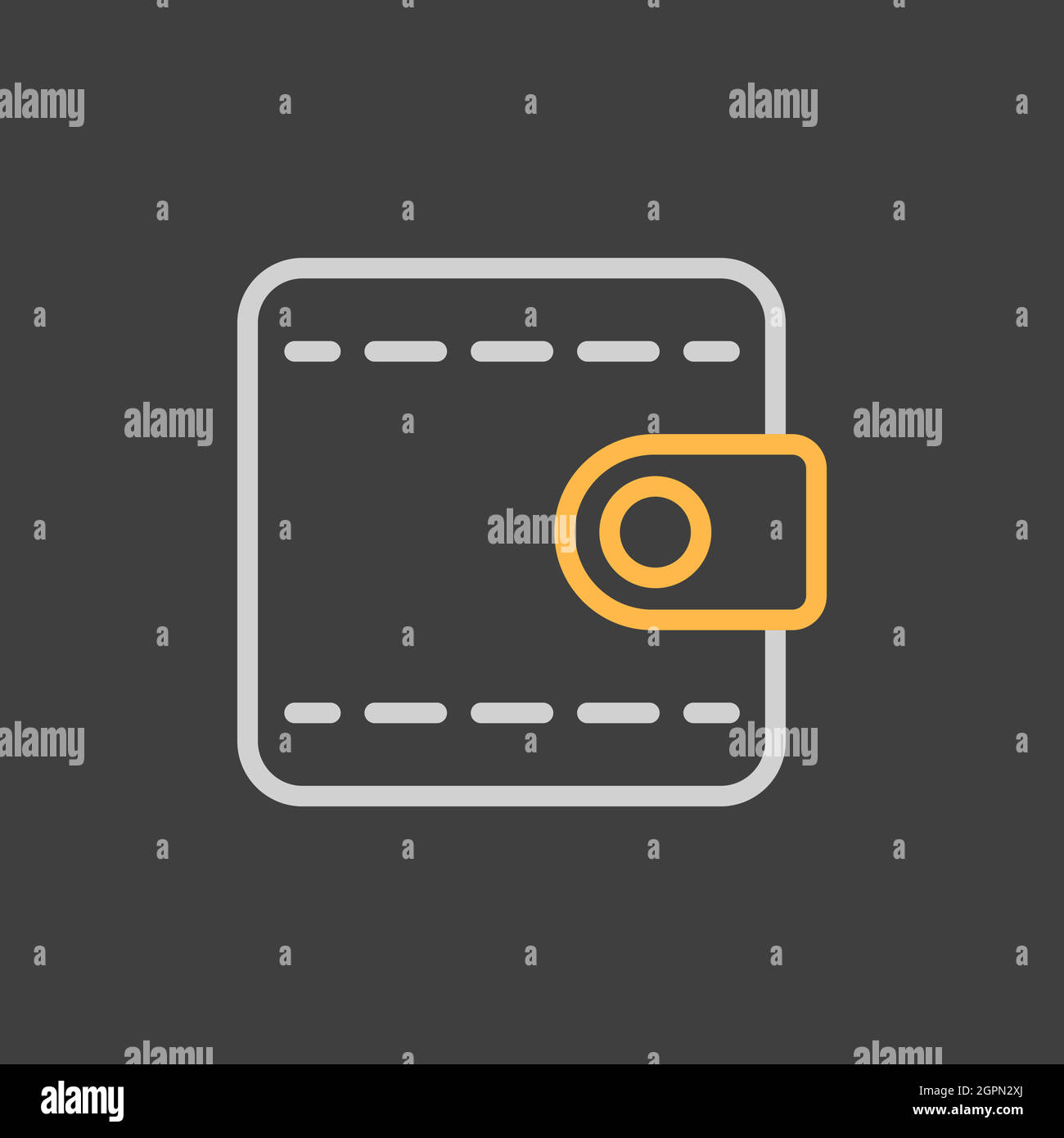 Billfold wallet isolated vector icon on dark background Stock Vector