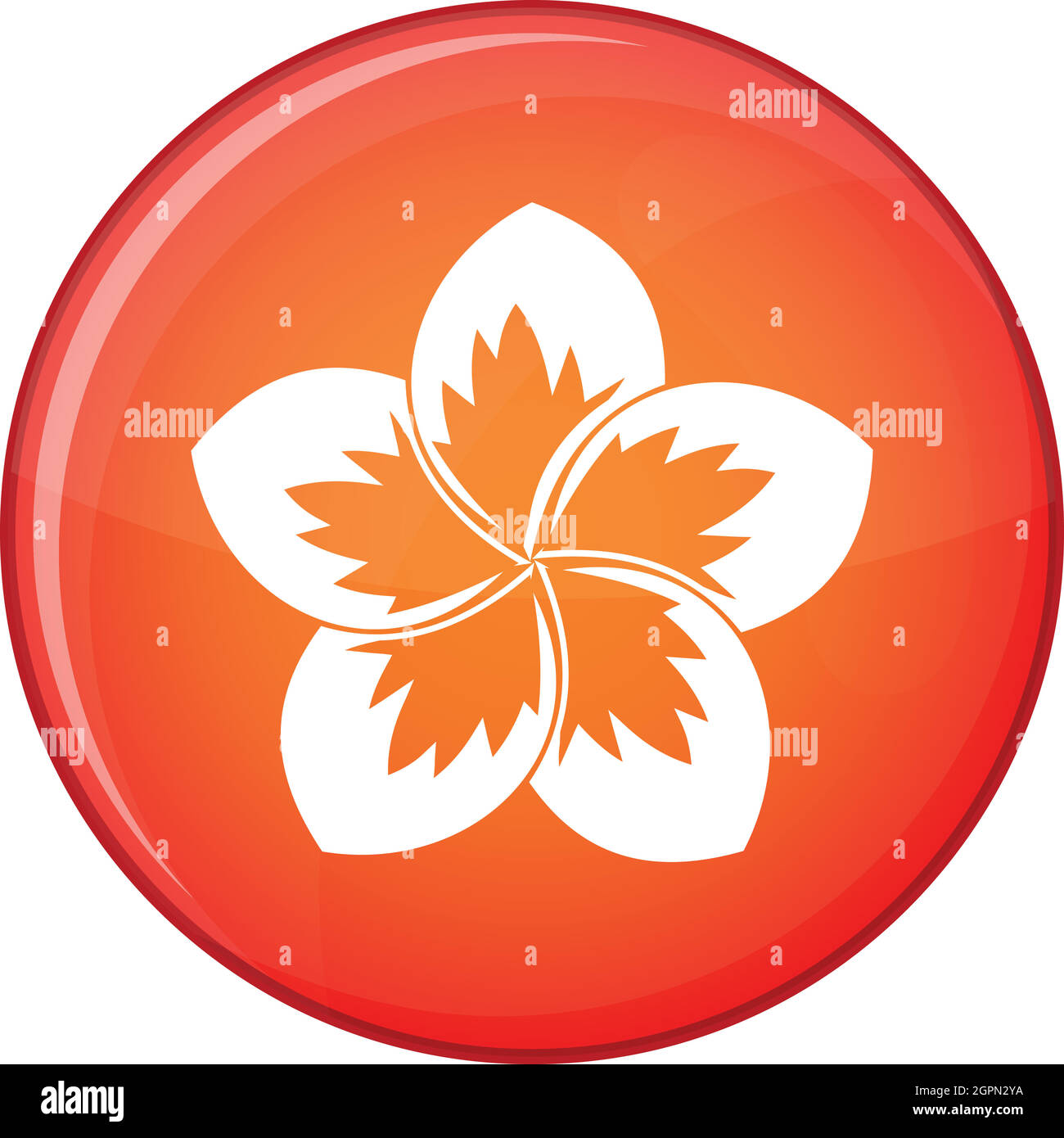 Frangipani flower icon, flat style Stock Vector