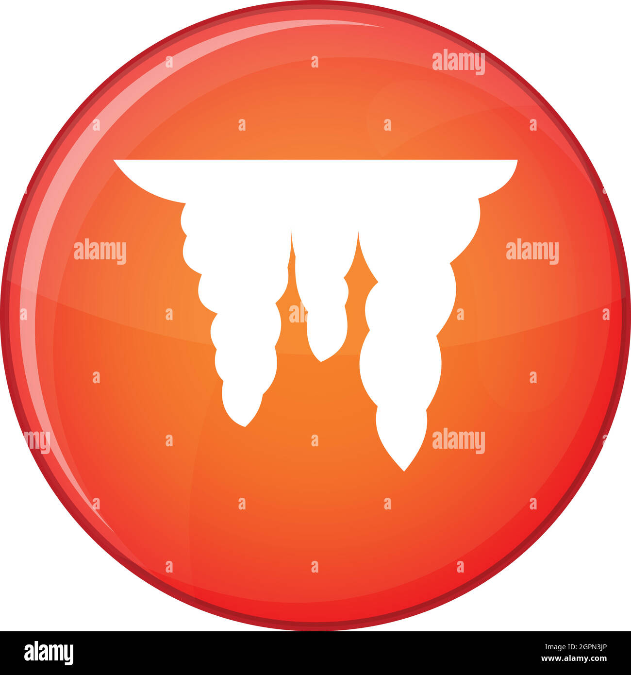 Icicles icon, flat style Stock Vector