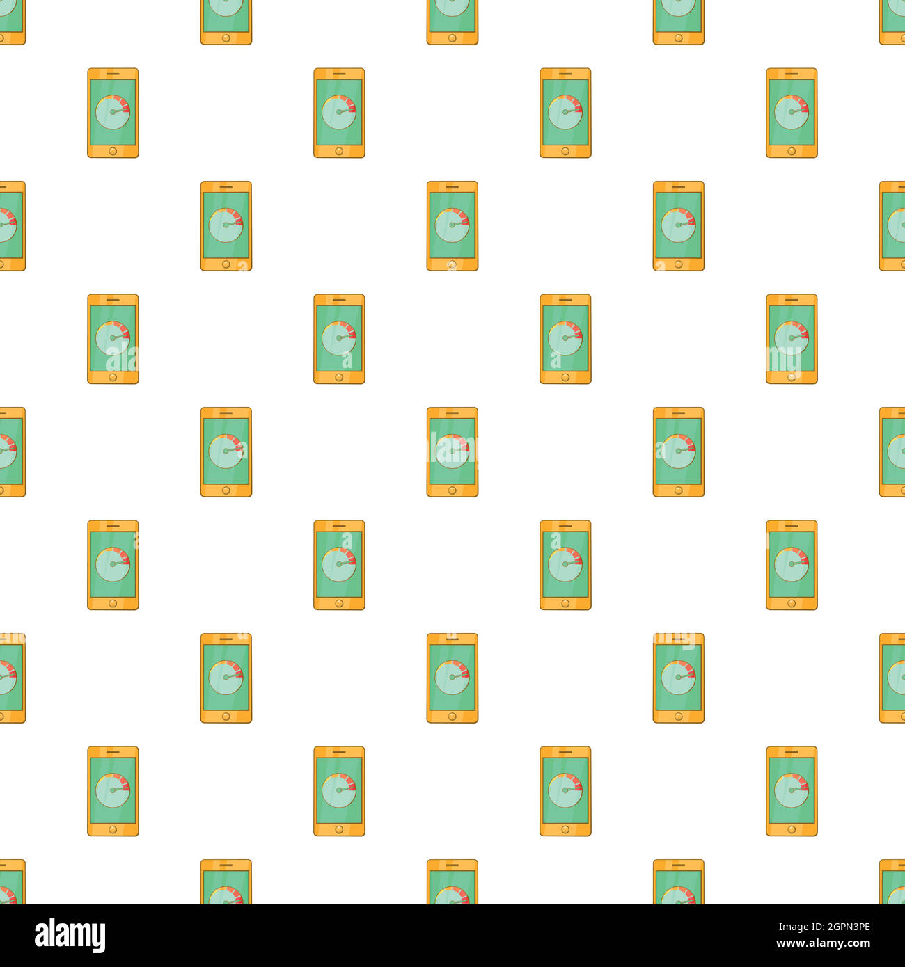 Battery indicator on phone pattern, cartoon style Stock Vector