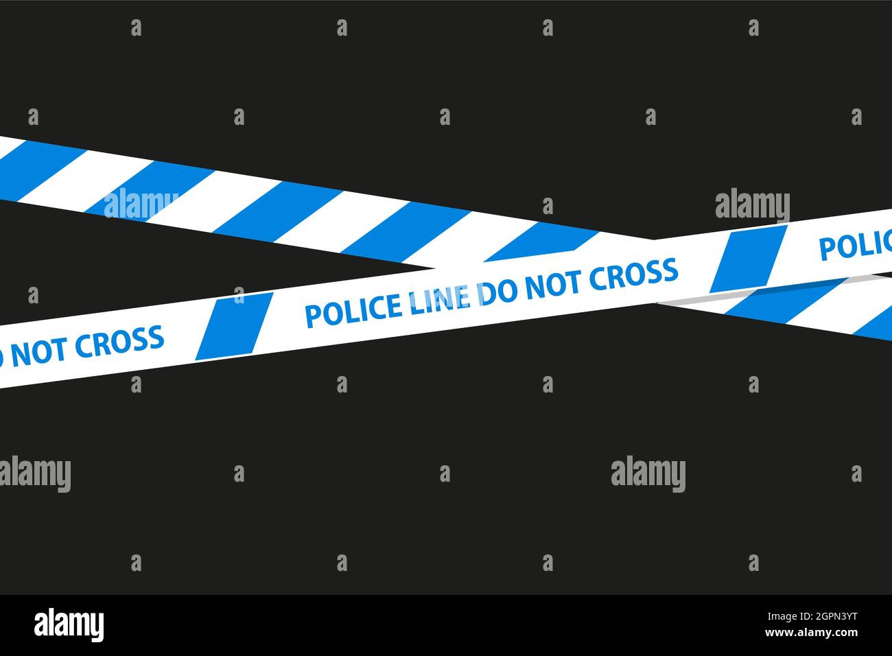 Danger, caution and warning seamless tapes. Blue cross police stripe