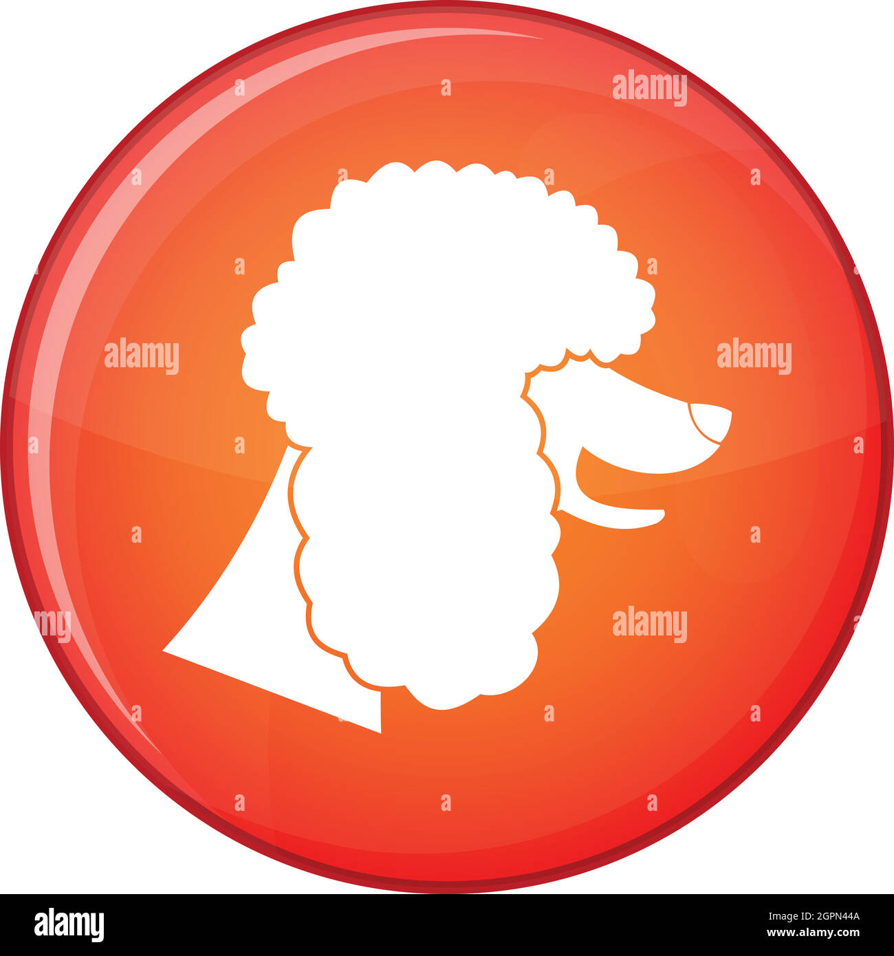 Poodle dog icon, flat style Stock Vector