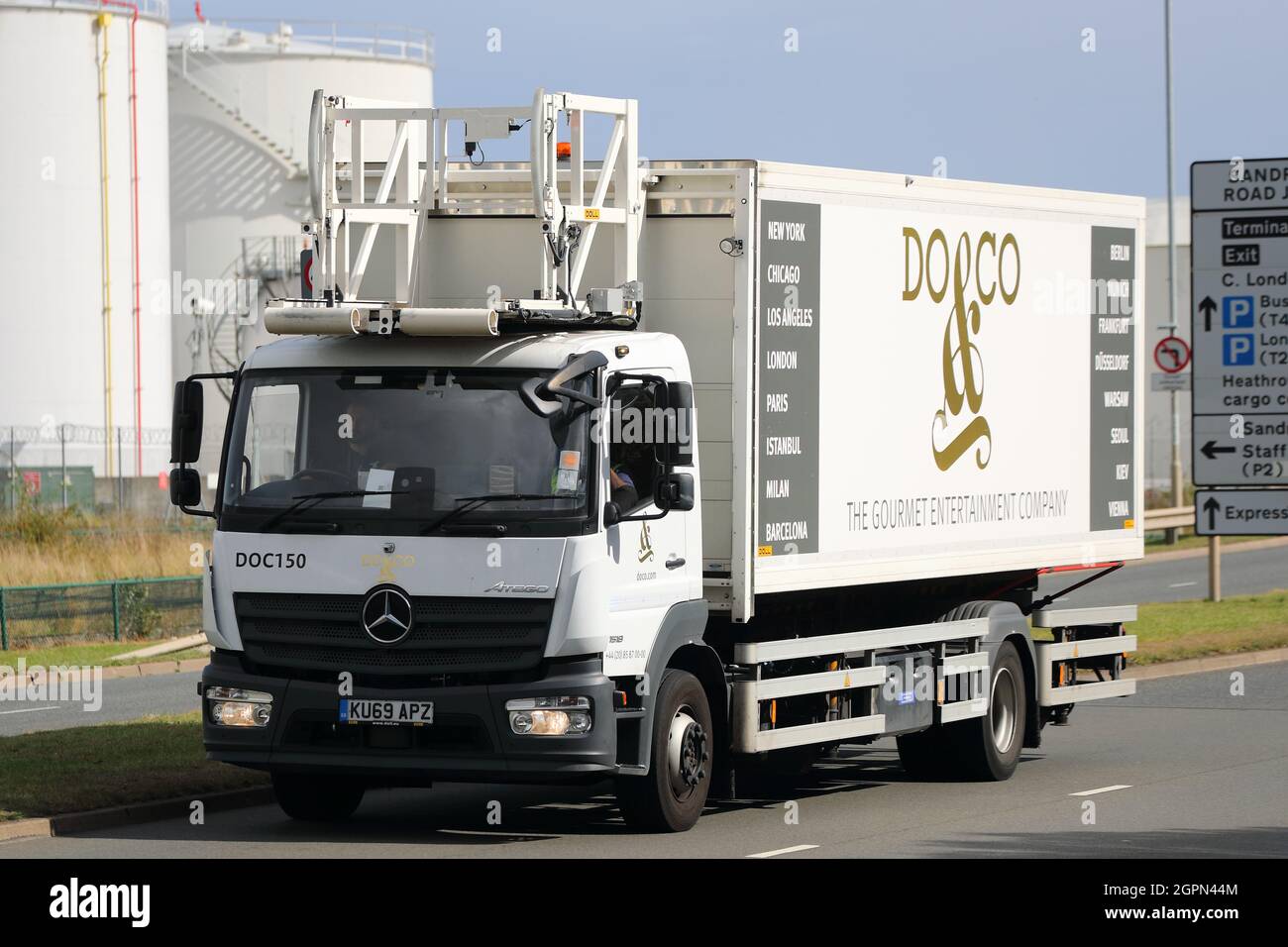 Do & Co airline catering lorry near London Heathrow Airport, UK Stock