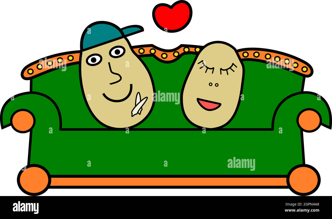 Two Couchpotatoes Stock Vector