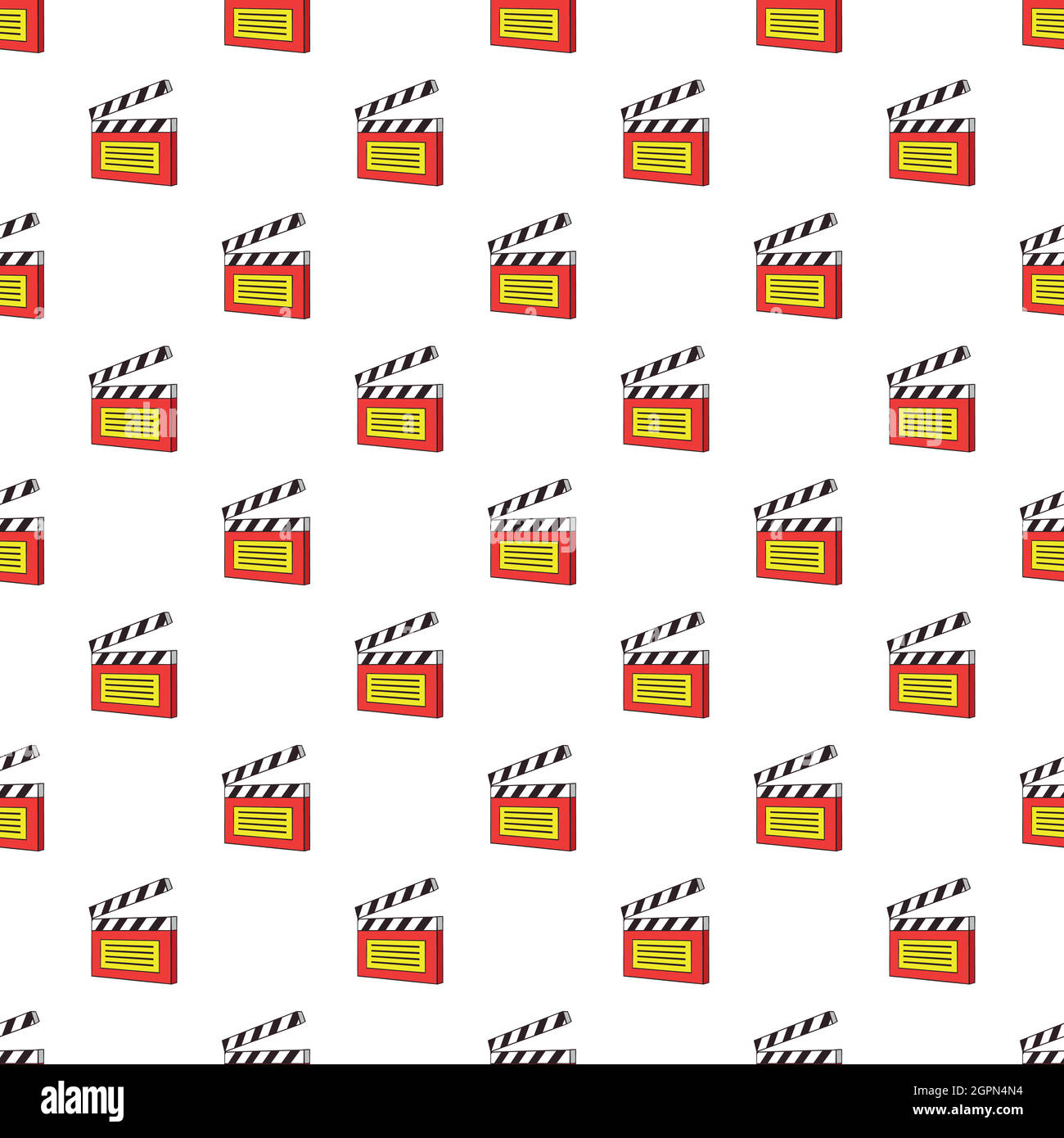 Clapperboard pattern, cartoon style Stock Vector