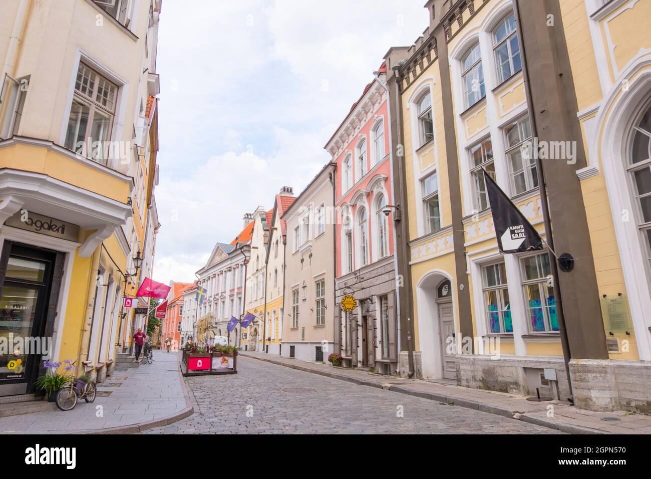 Pikk tänav, Long street, old town, Tallinn, Estonia Stock Photo