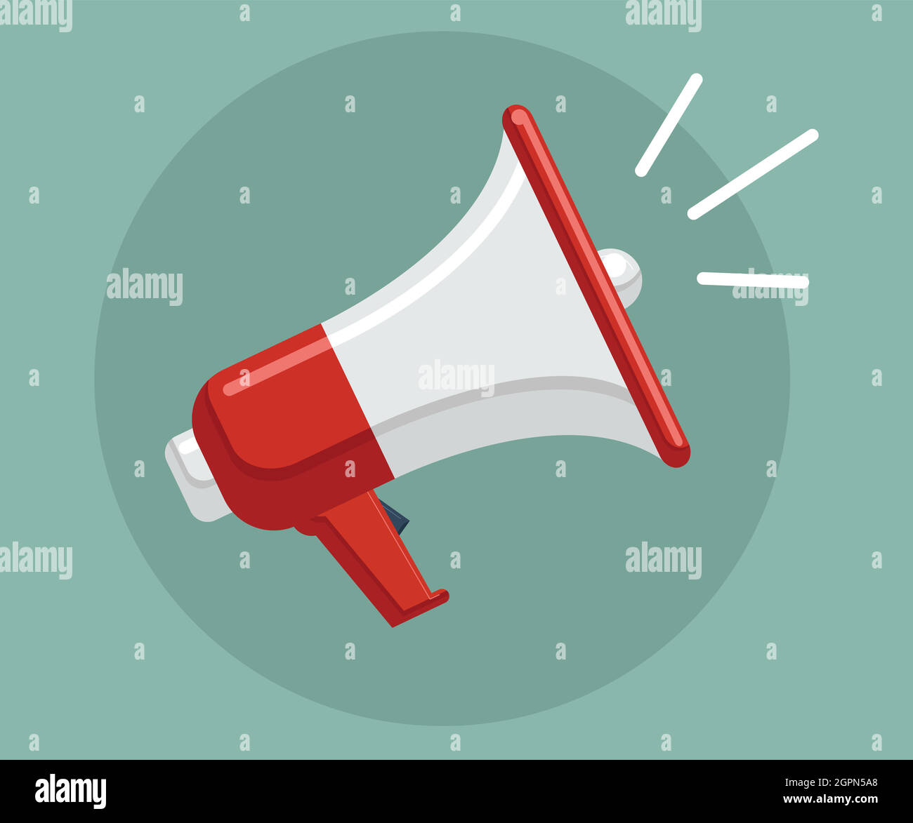 Flat Design Style Megaphone Horn Loudspeaker Stock Vector