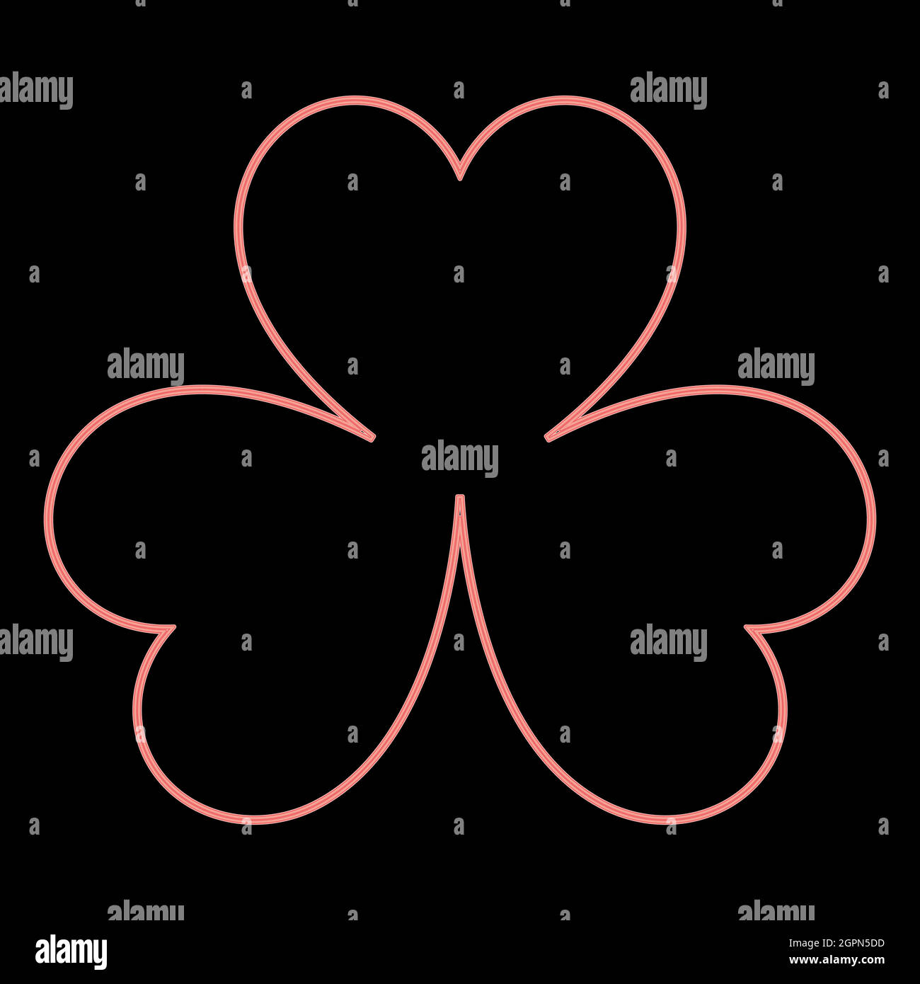 Neon clover the red color vector illustration flat style image Stock Vector