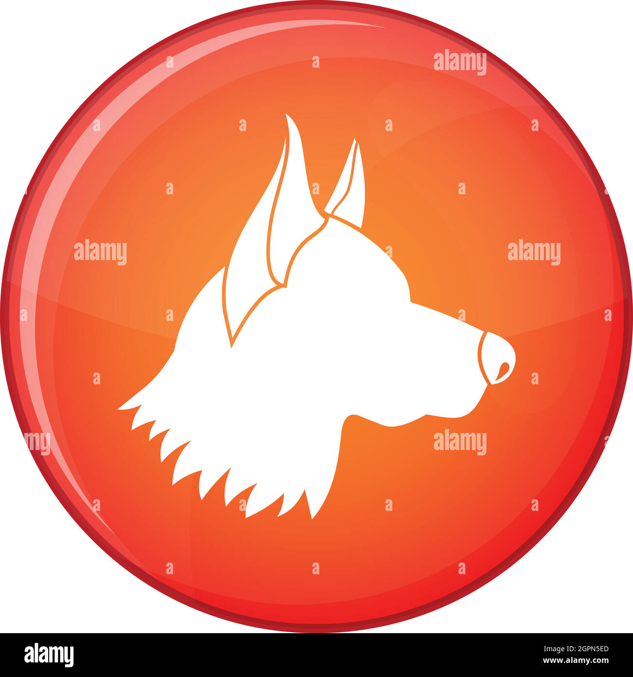 Shepherd dog icon, flat style Stock Vector