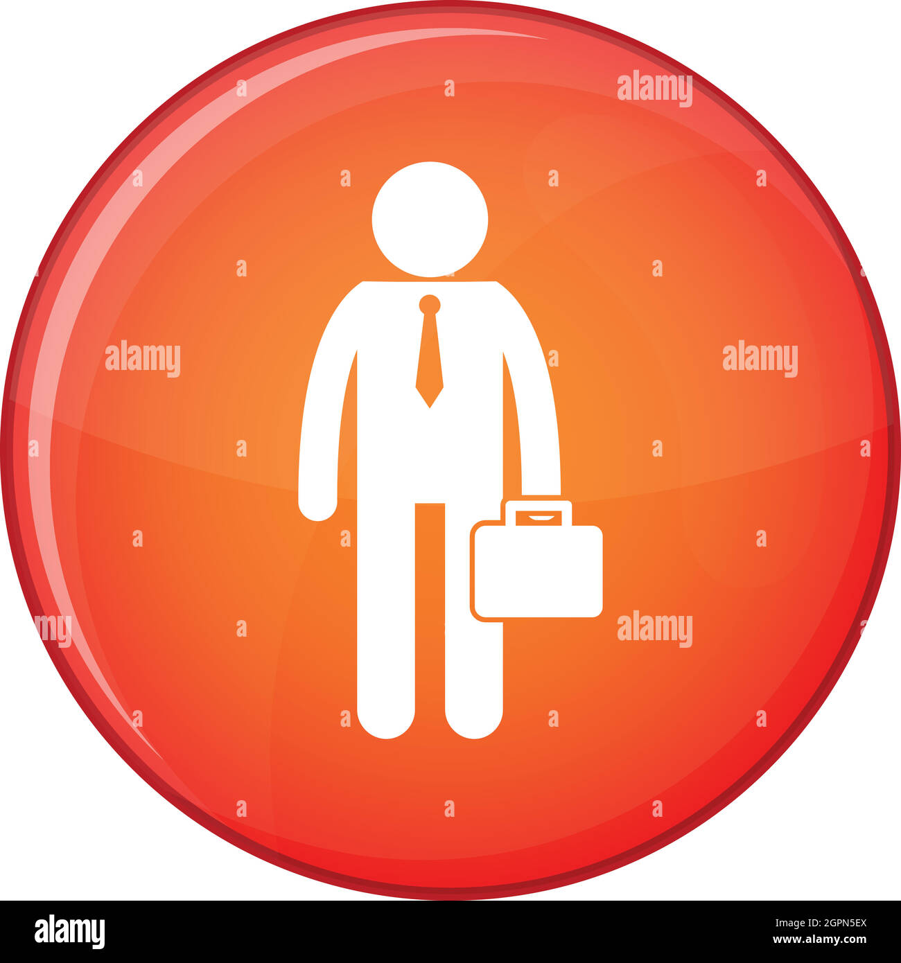 Businessman standing with his briefcase icon Stock Vector