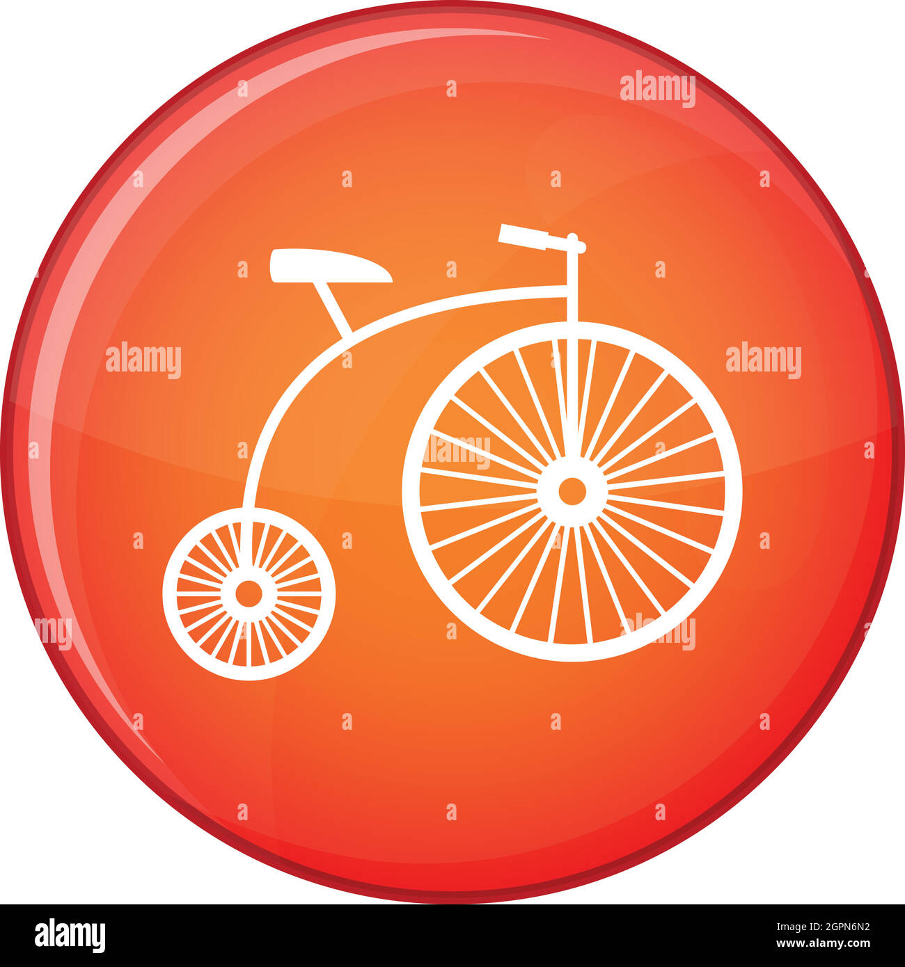 Penny-farthing icon, flat style Stock Vector