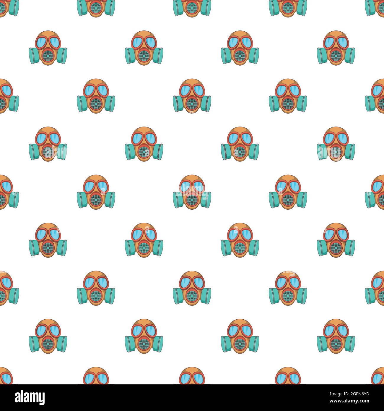 Gas mask pattern, cartoon style Stock Vector