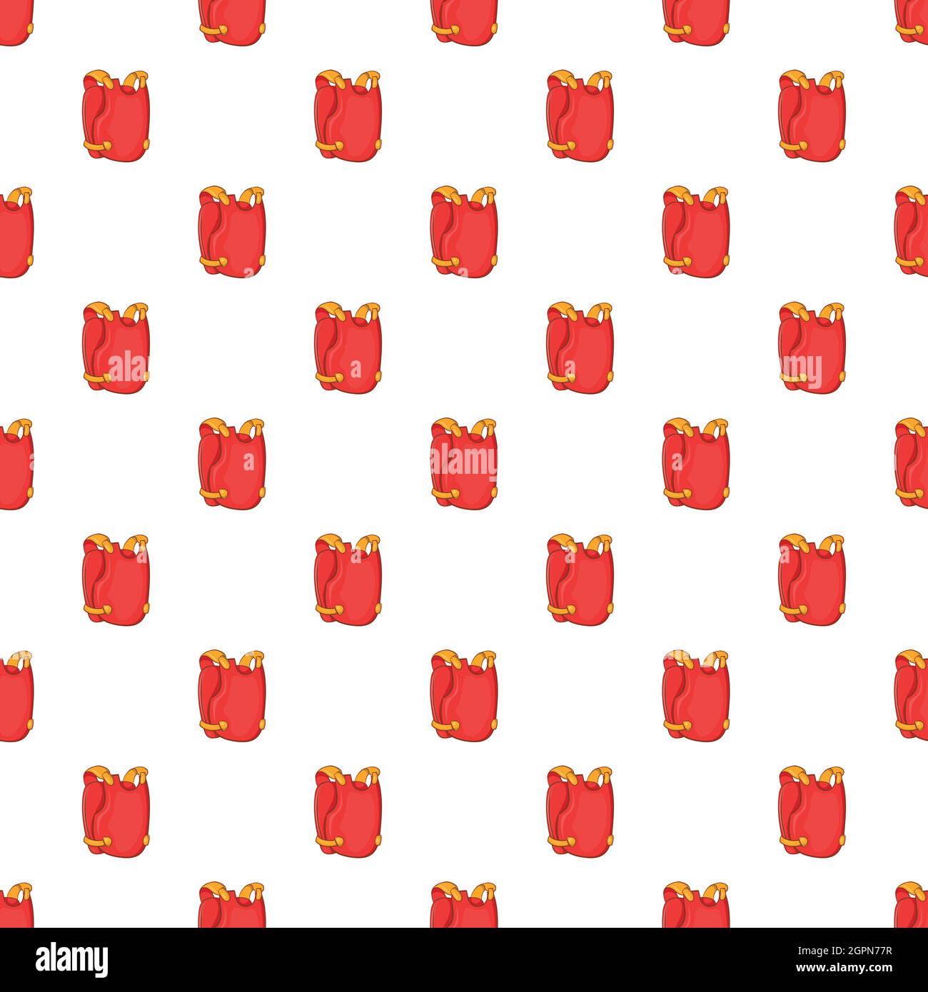 Red paintball vest pattern, cartoon style Stock Vector