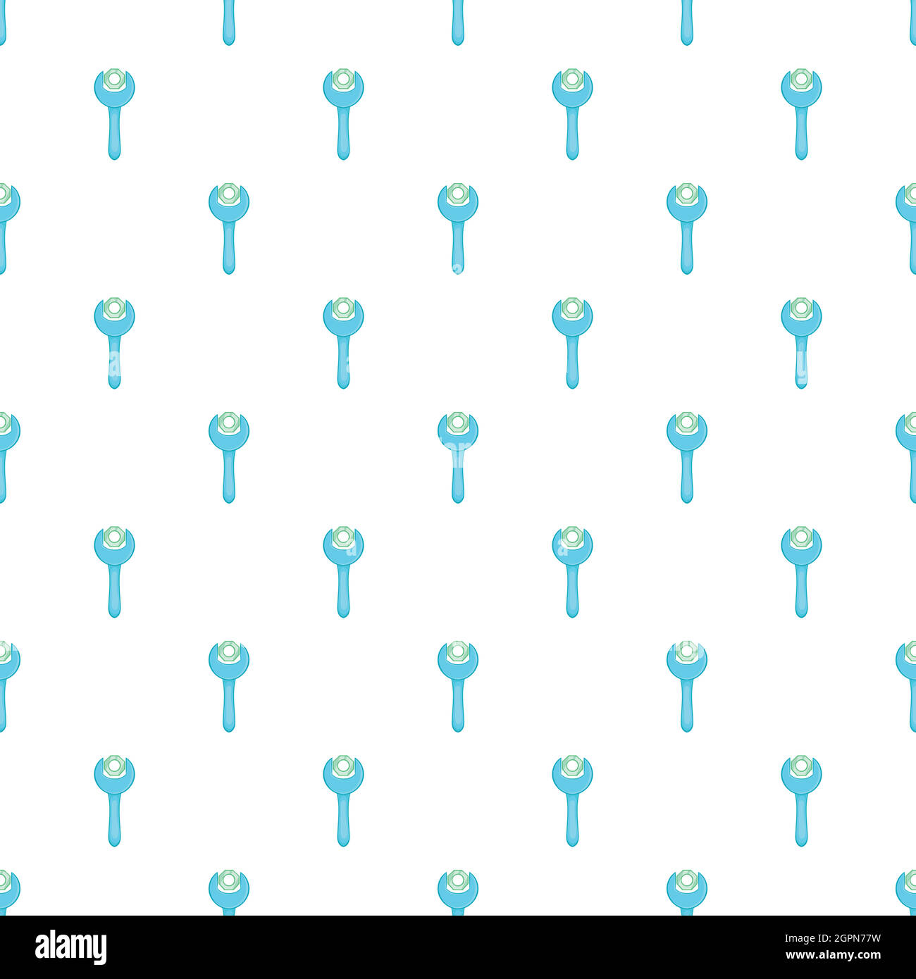Wrench pattern, cartoon style Stock Vector