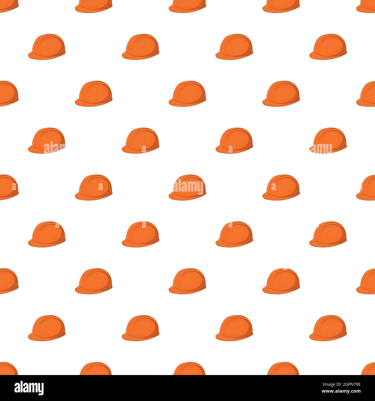 Construction helmet pattern, cartoon style Stock Vector