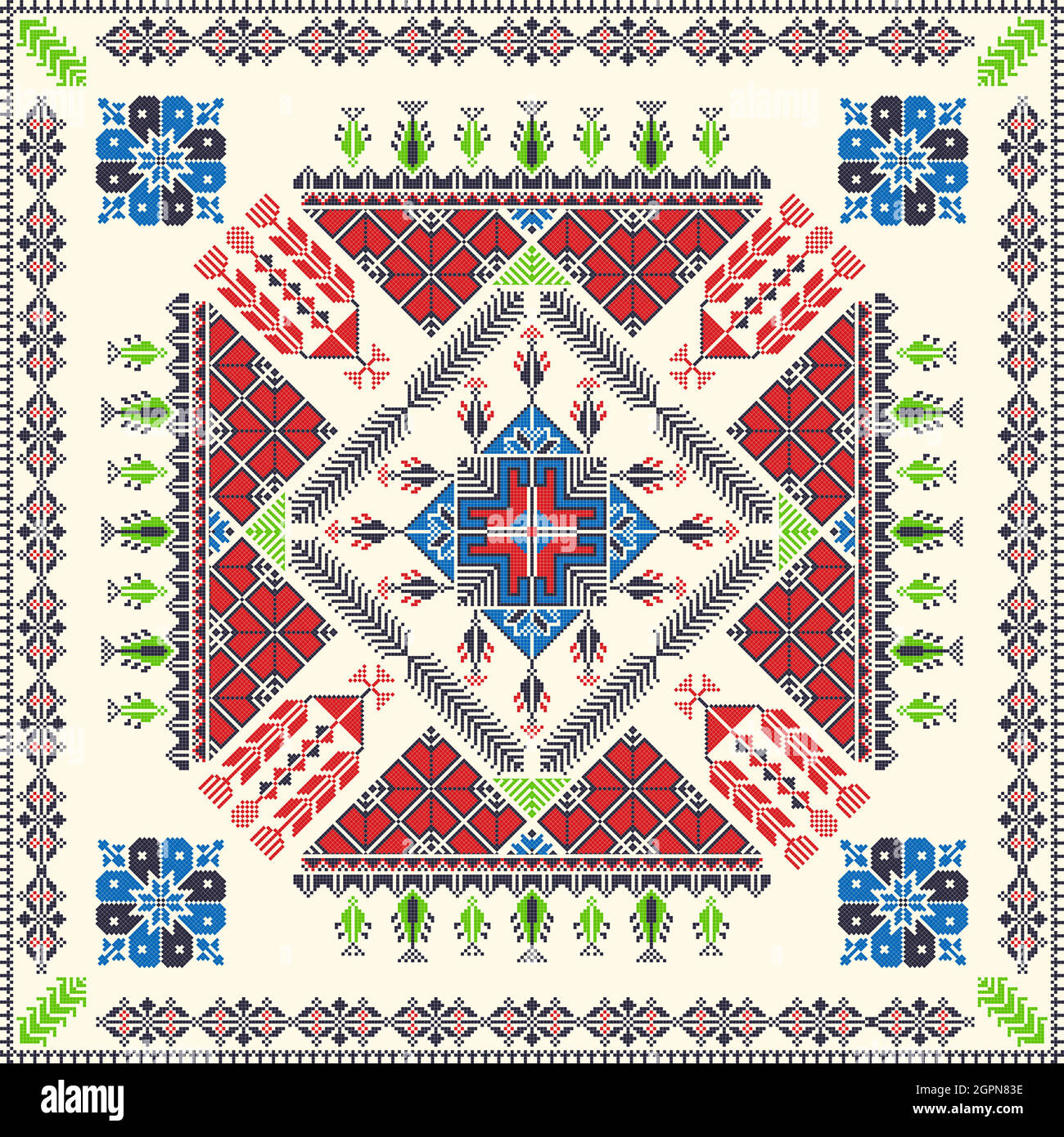 Palestinian Pattern Traditional Palestinian Embroidery Pattern 13 Stock Vector Image & Art ...