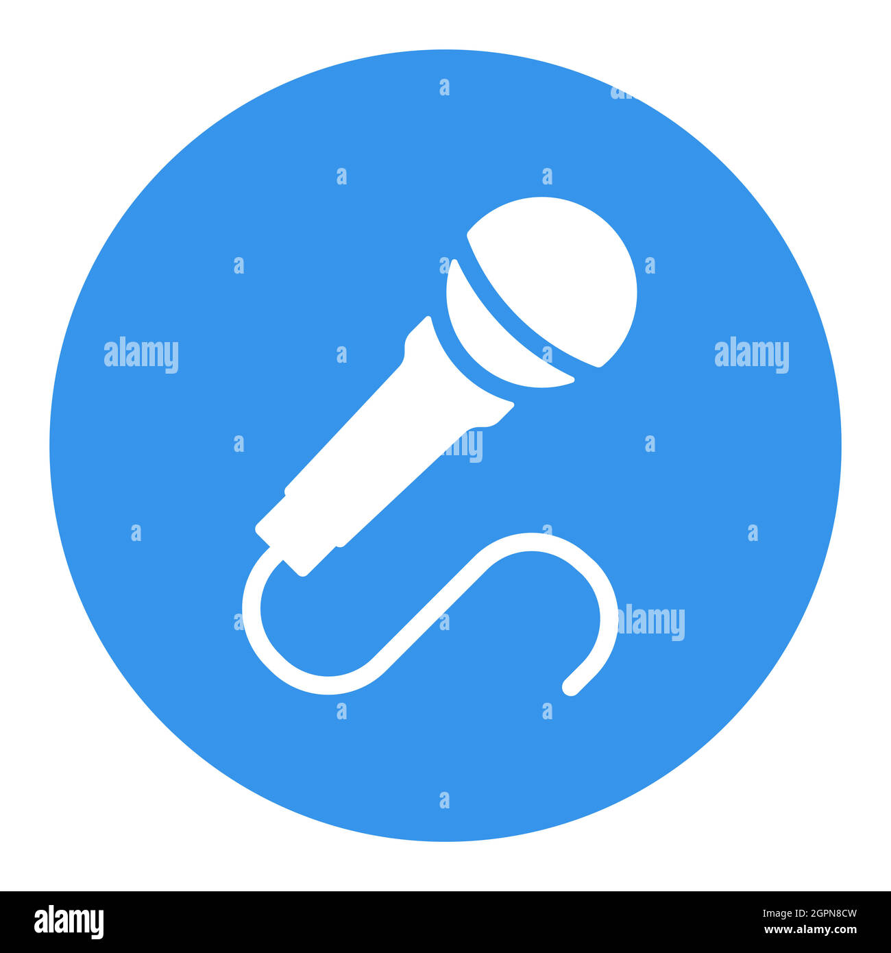 Microphone vector flat white glyph icon. Music sign Stock Vector