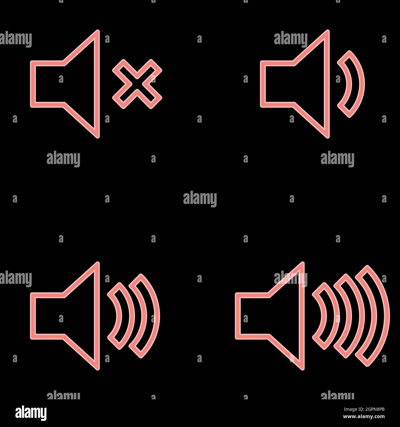Neon volume the red color vector illustration flat style image Stock Vector