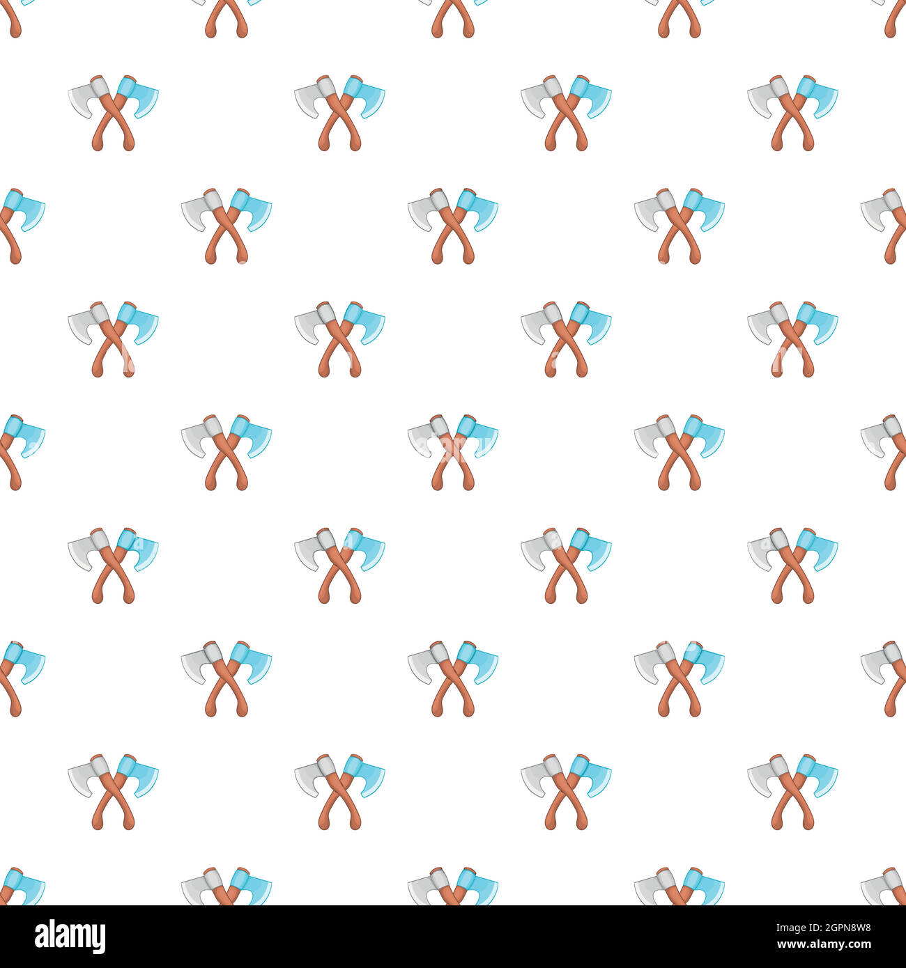 Crossed axes pattern, cartoon style Stock Vector