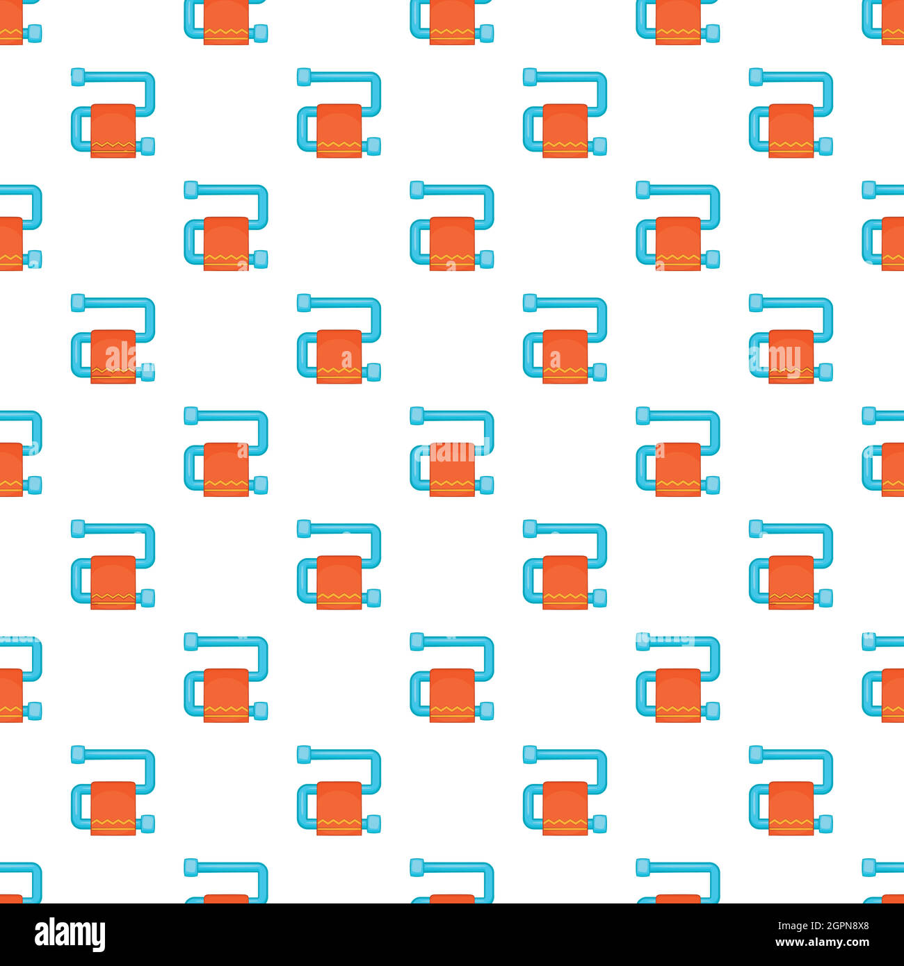 Heated towel rail pattern, cartoon style Stock Vector