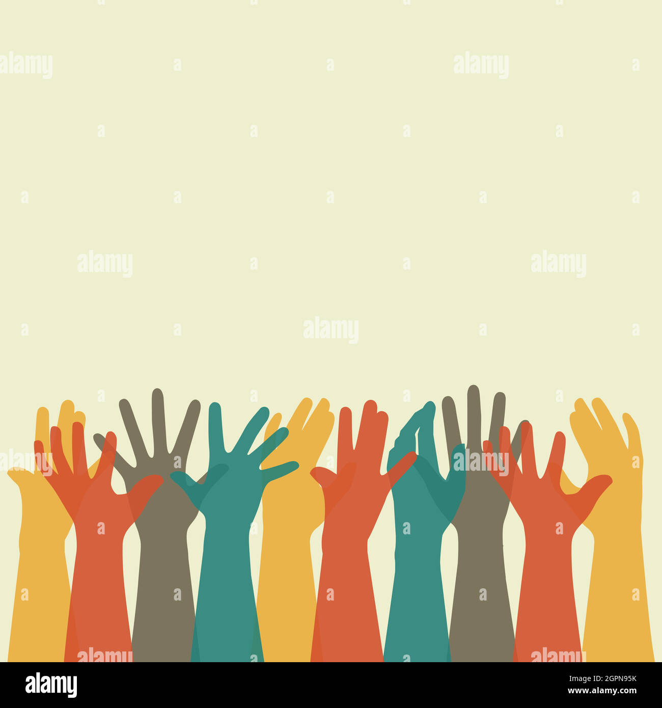 Volunteer hands up Stock Vector Images Alamy