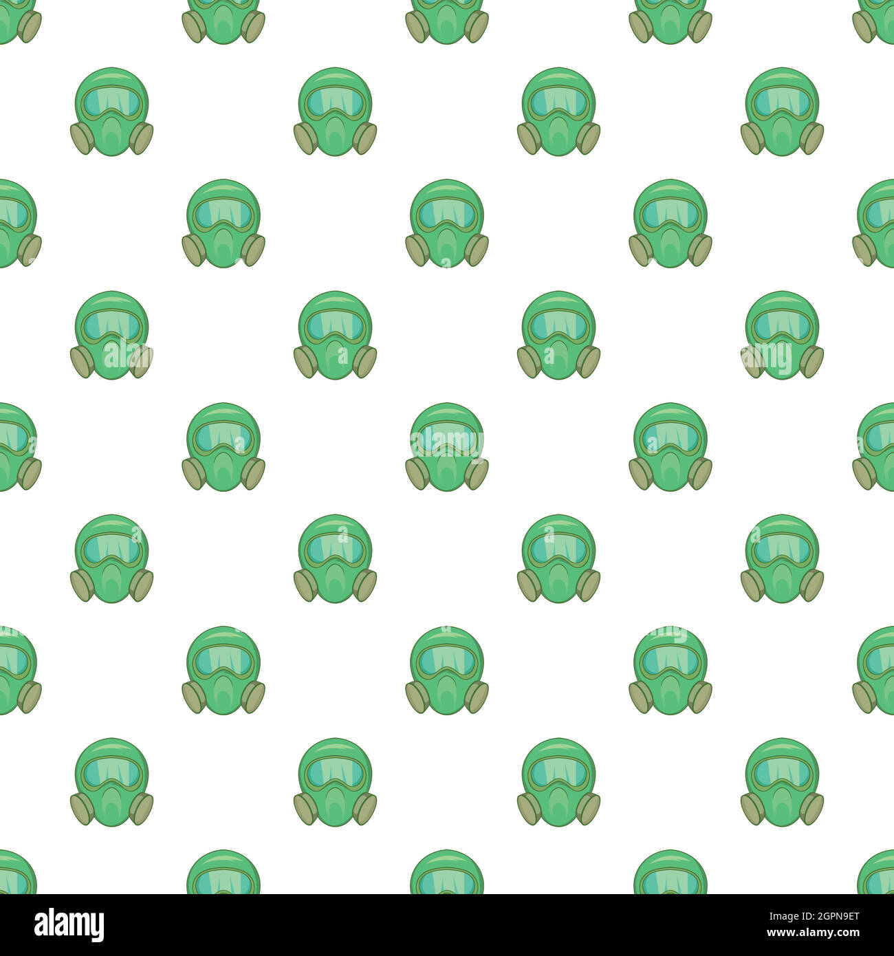 Gas mask pattern, cartoon style Stock Vector