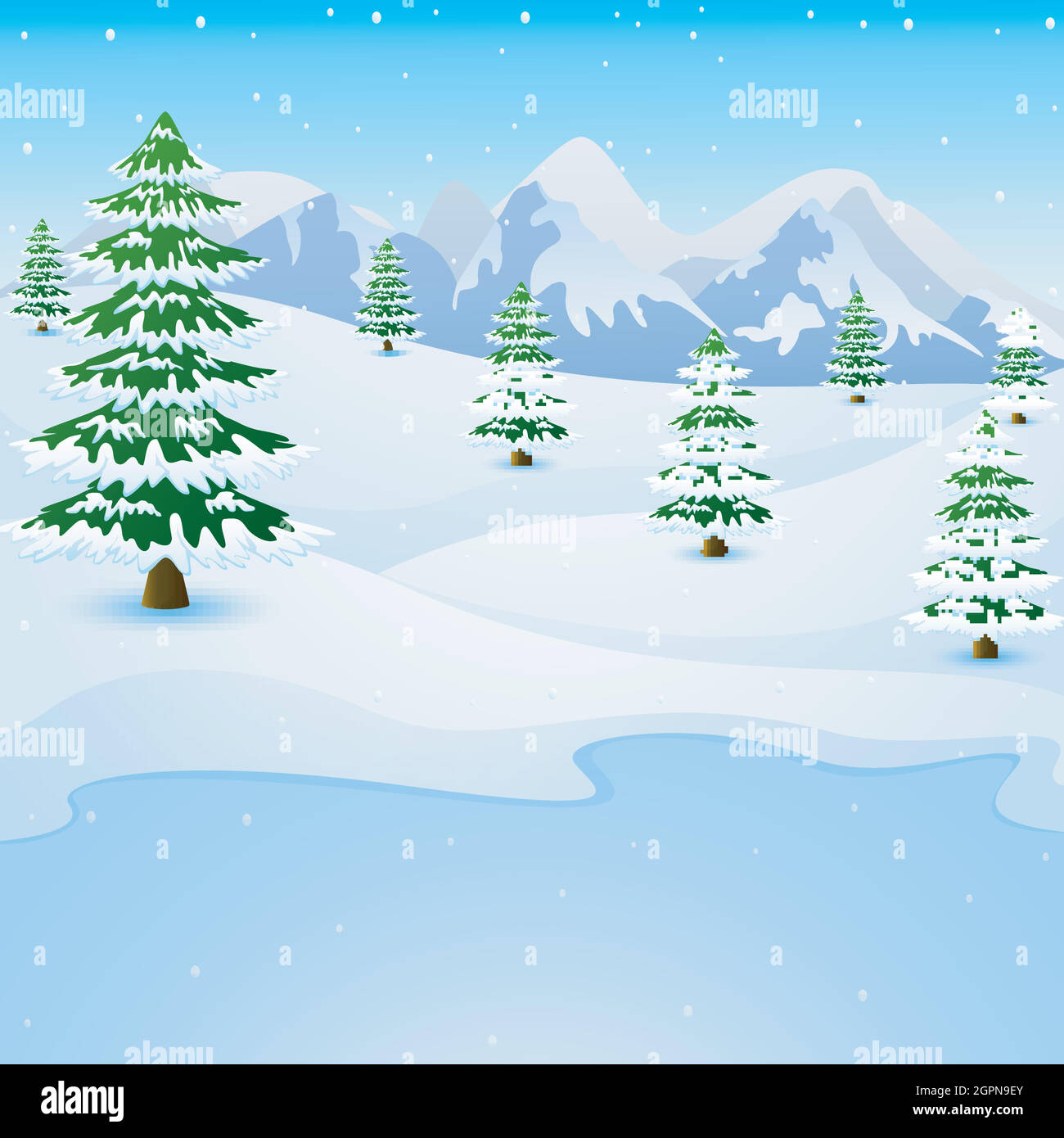Water frozen conifer forest Stock Vector Images - Alamy