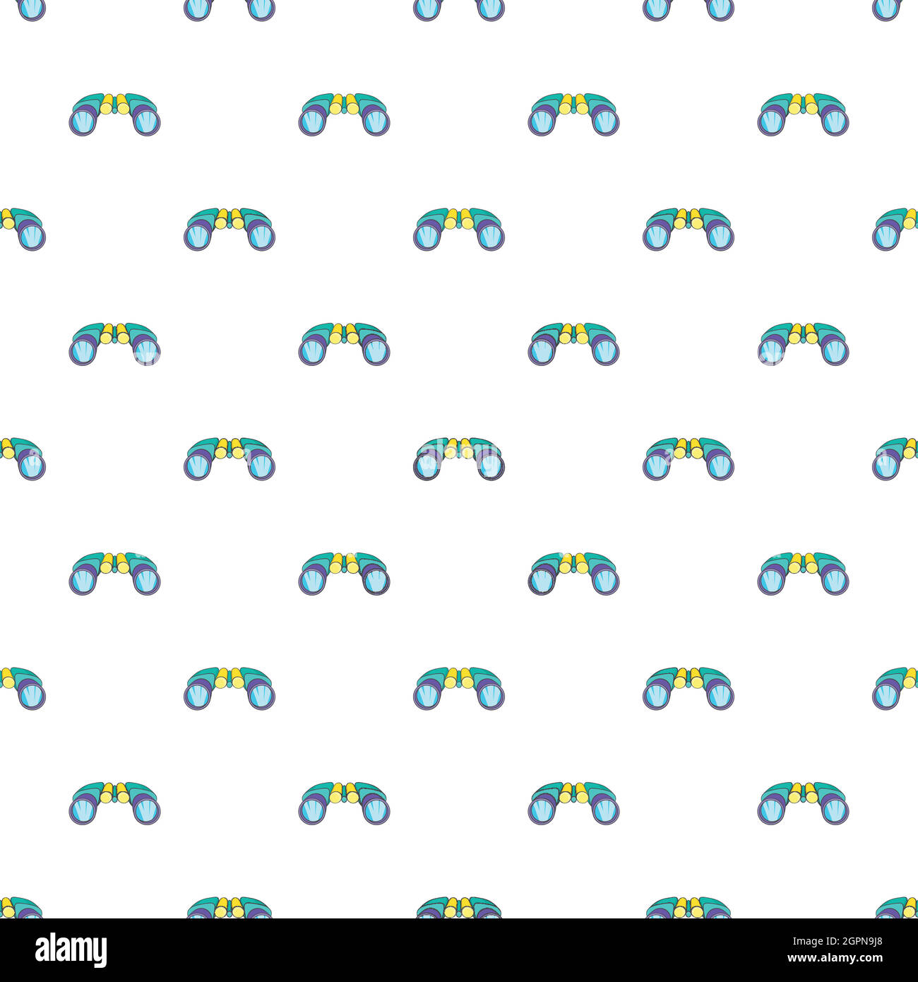 Binoculars pattern, cartoon style Stock Vector