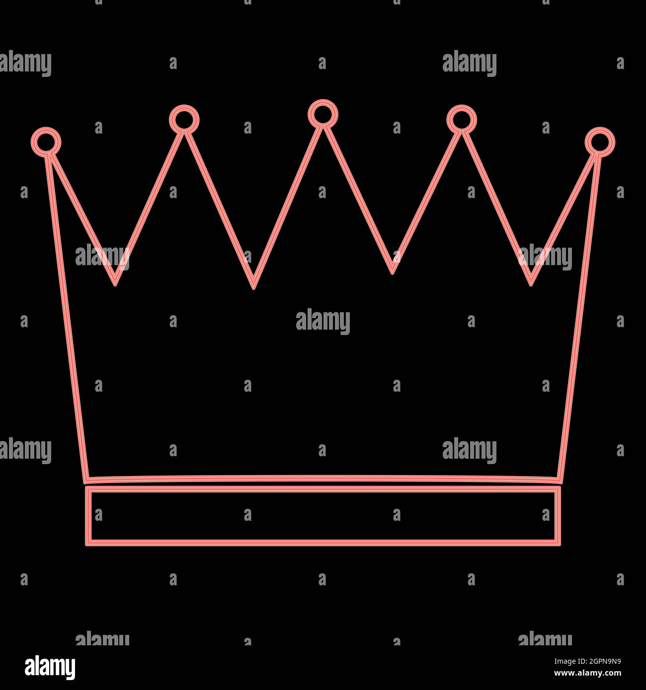 Neon crown the red color vector illustration flat style image Stock Vector