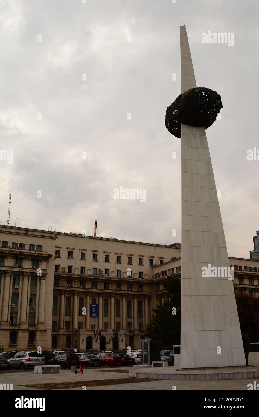 The Memorial of rebirth in Revolution square. Bucharest. Romania Stock ...