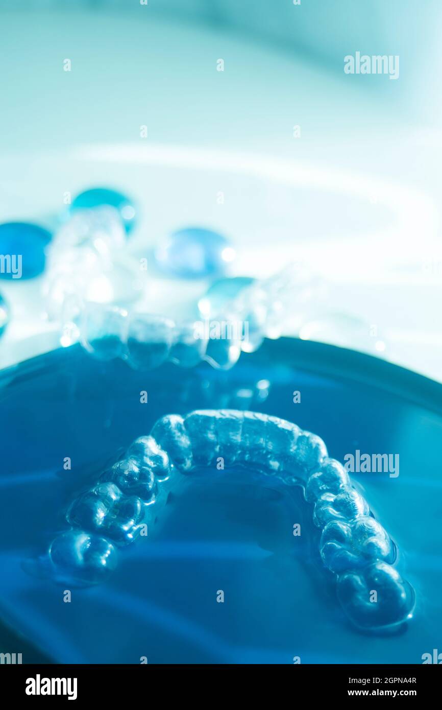 Modern invisible brackets aligner straighterners used to correct