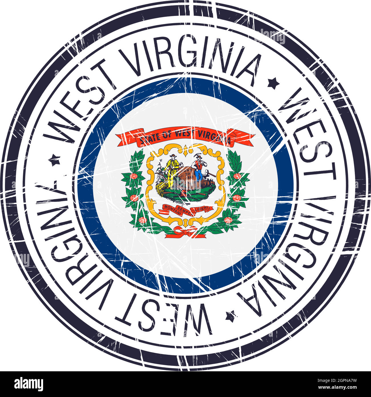 West Virginia rubber stamp Stock Vector