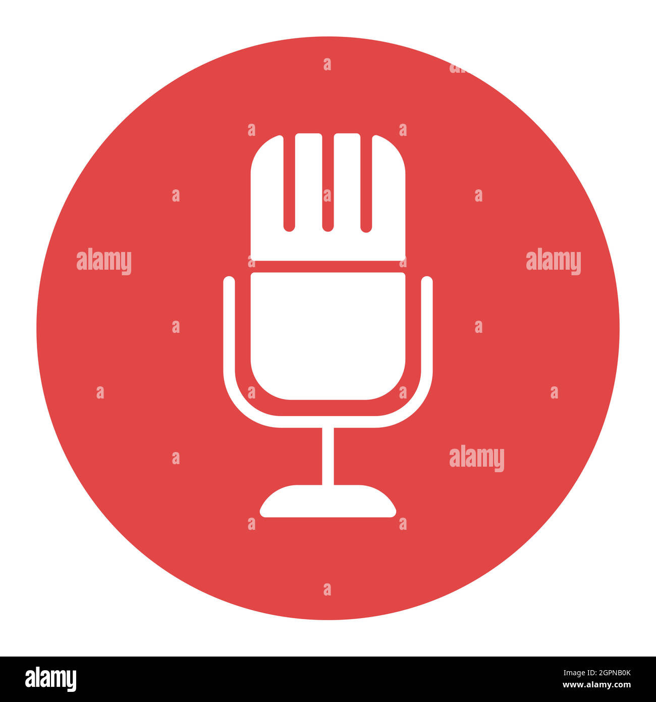 Retro microphone vector flat white glyph icon Stock Vector