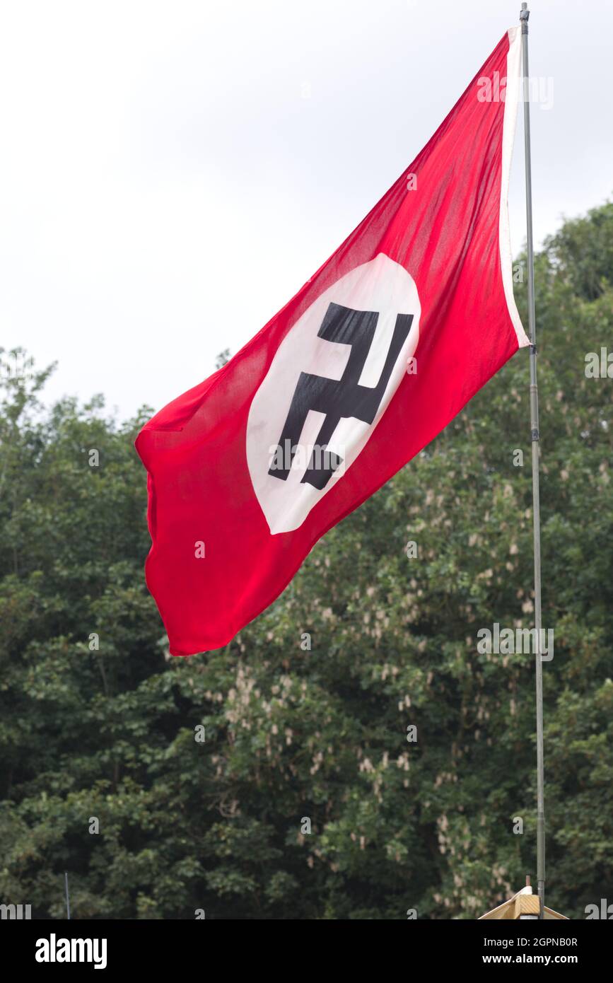 Flag of Nazi Germany, flag of the German Reich, Stock Photo