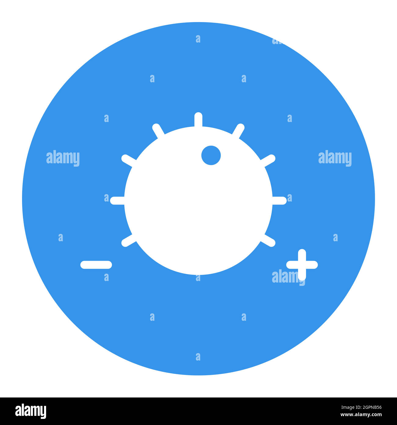 Volume knob vector flat white glyph icon Stock Vector