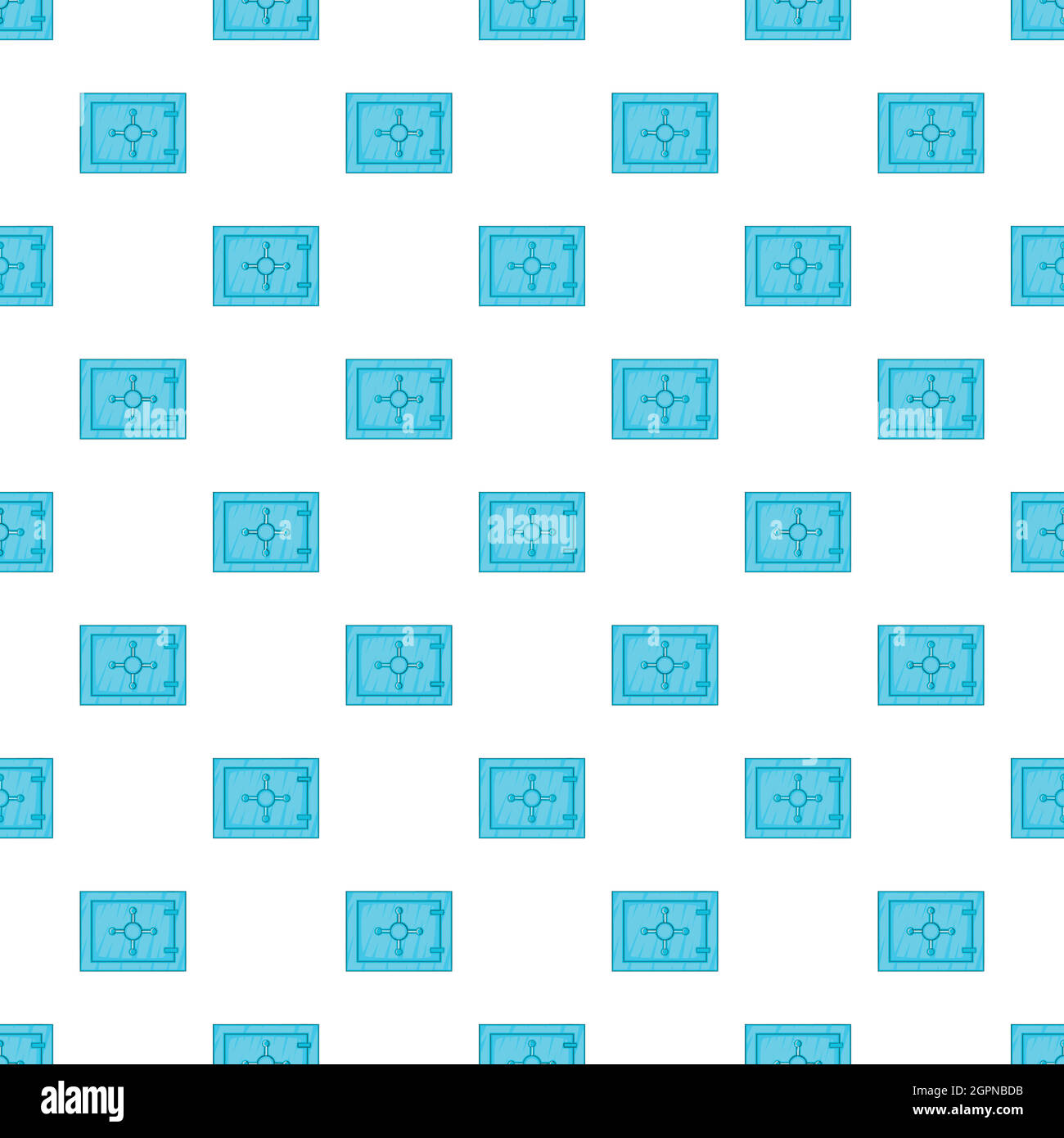 Safety deposit box pattern, cartoon style Stock Vector